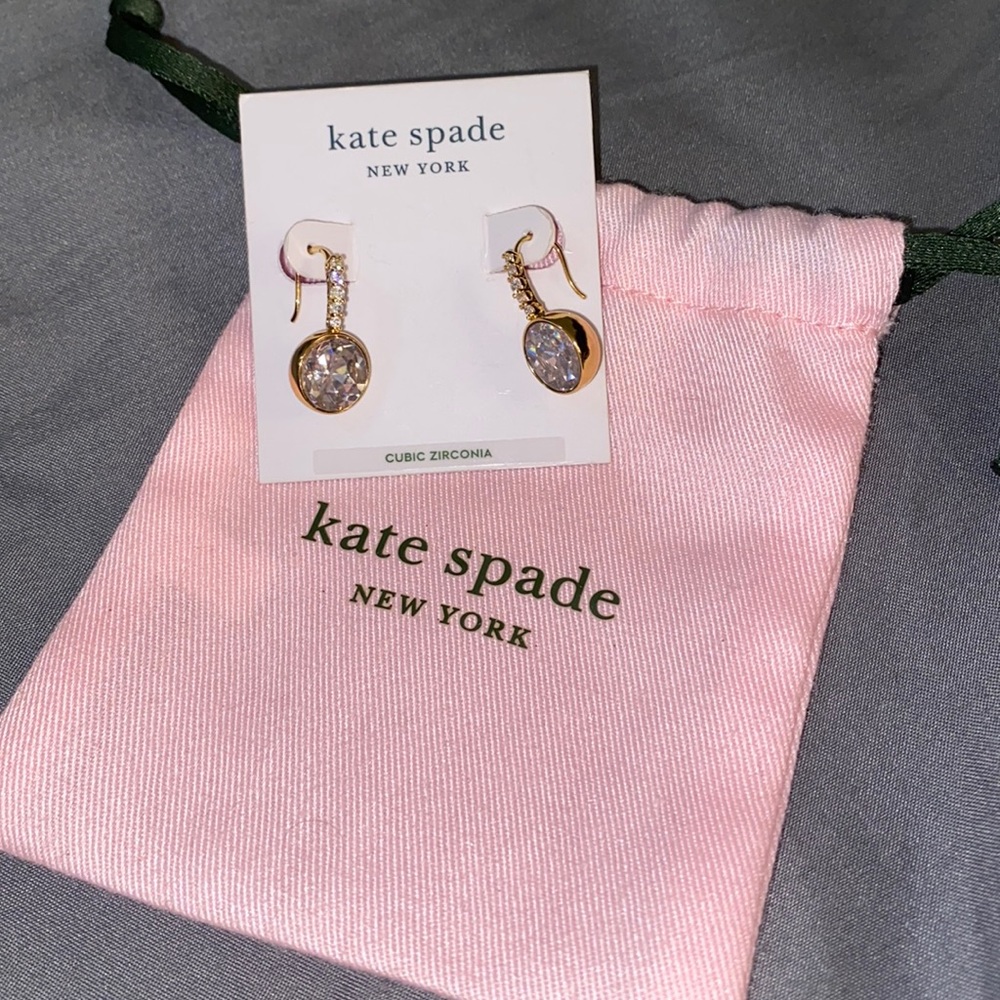 Kate Spade Reflecting Pool Pave Round Drop Earrings